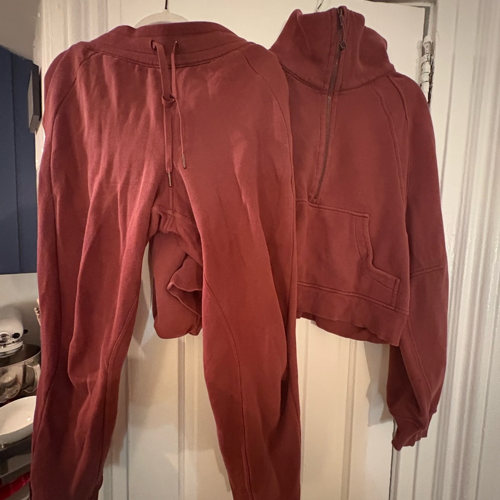 Lululemon Scuba Rust Hoodie and Joggers Set